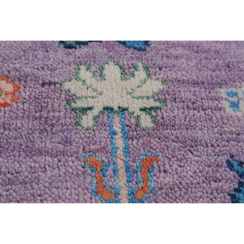 Hand Knotted Oriental 100% Wool Carpet Transitional All-Over Purples Oushak Area Rug - 15' 10'' X 7' 11''