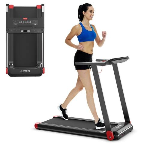 SurperFit Folding Electric Treadmill Compact Walking Running Machine - 44.5'' x 23'' x 37''