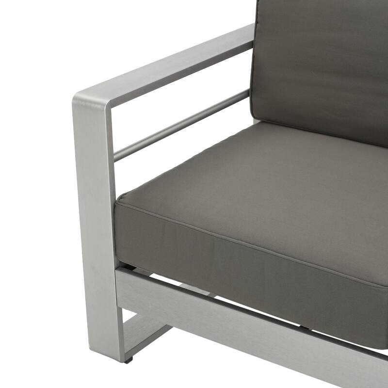 Cape Coral Outdoor Aluminum 2-piece Set with Cushions by Christopher Knight Home
