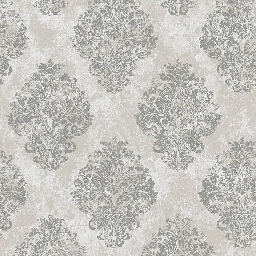 Galerie Wallcoverings Metallic FX Traditional Damask Non-woven Metallic Finish Wallpaper Roll