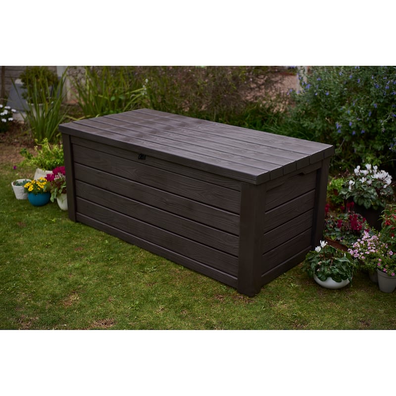 Keter Eastwood Resin 150-gallon Storage Deck Box Organizer For Patio Lawn and Garden