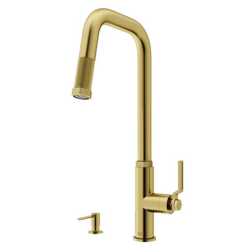 VIGO Hart Angular 18" H Single Handle Pull-Down Kitchen Faucet