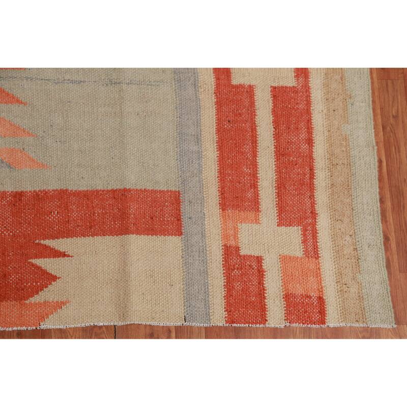 Hand Woven Oriental 100% Jute Carpet Southwestern Modern Multi-Colored Kilim Area Rug - 13' 3'' X 10' 0''