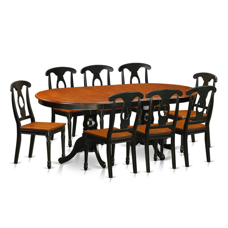 East West Furniture Dining Furniture Set Includes an Oval Table with Butterfly Leaf and Dining Chairs (Chair Seat Type Options)