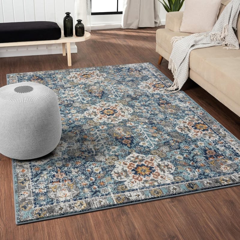 Luxe Weavers Vintage Medallion Area Rug - 8' x 10' - Blue