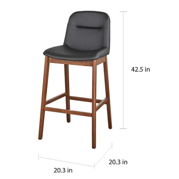 Lifestorey Raffael 30 Inch Black Faux Leather Bar Stool Set Of 2 Overstock 30160752