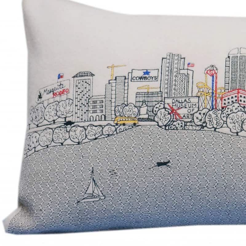 HomeRoots 35" White Dallas Daylight Skyline Lumbar Decorative Pillow