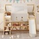 preview thumbnail 1 of 53, Kids Loft Bed with Slide & Ladder, House-Shaped Frame, Storage Shelves, Twin/Full, Natural/Beige Natural - Full Size