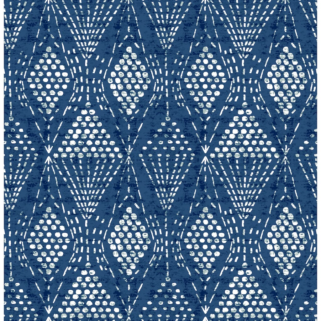 A-Street Prints Grady Blue Dotted Geometric Wallpaper