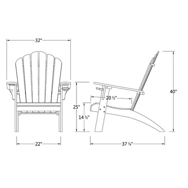 Cambridge Casual Sherwood Oversized Teak Adirondack Chair with Cup Holder