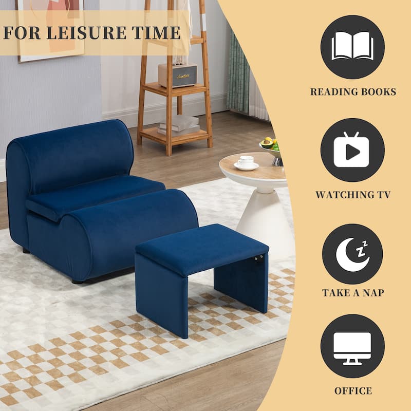 Upholstered Tufted Living Room Chair Textured velvet Fabric Accent Chair with Metal Stand