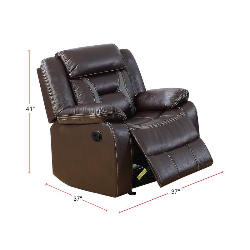 Gel Leatherette Glider Recliner