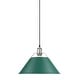 preview thumbnail 1 of 10, Golden Lighting 3306-L CH Orwell 14" Wide Pendant Chrome / Pine Green Shades