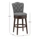 preview thumbnail 23 of 59, Gracewood Hollow Yeghishe Wood Swivel Stool Single - Chocolate Brown and Smoke Gray - Bar height