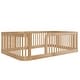preview thumbnail 12 of 26, Enchanting Wood Twin Size Floor Bed Frame with Protective Fence by Harper & Bright Designs