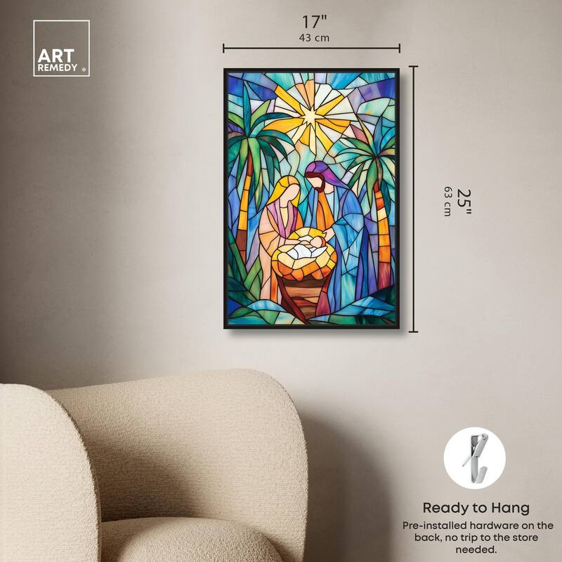 Holy Family Framed in Glass Canvas by Art Remedy