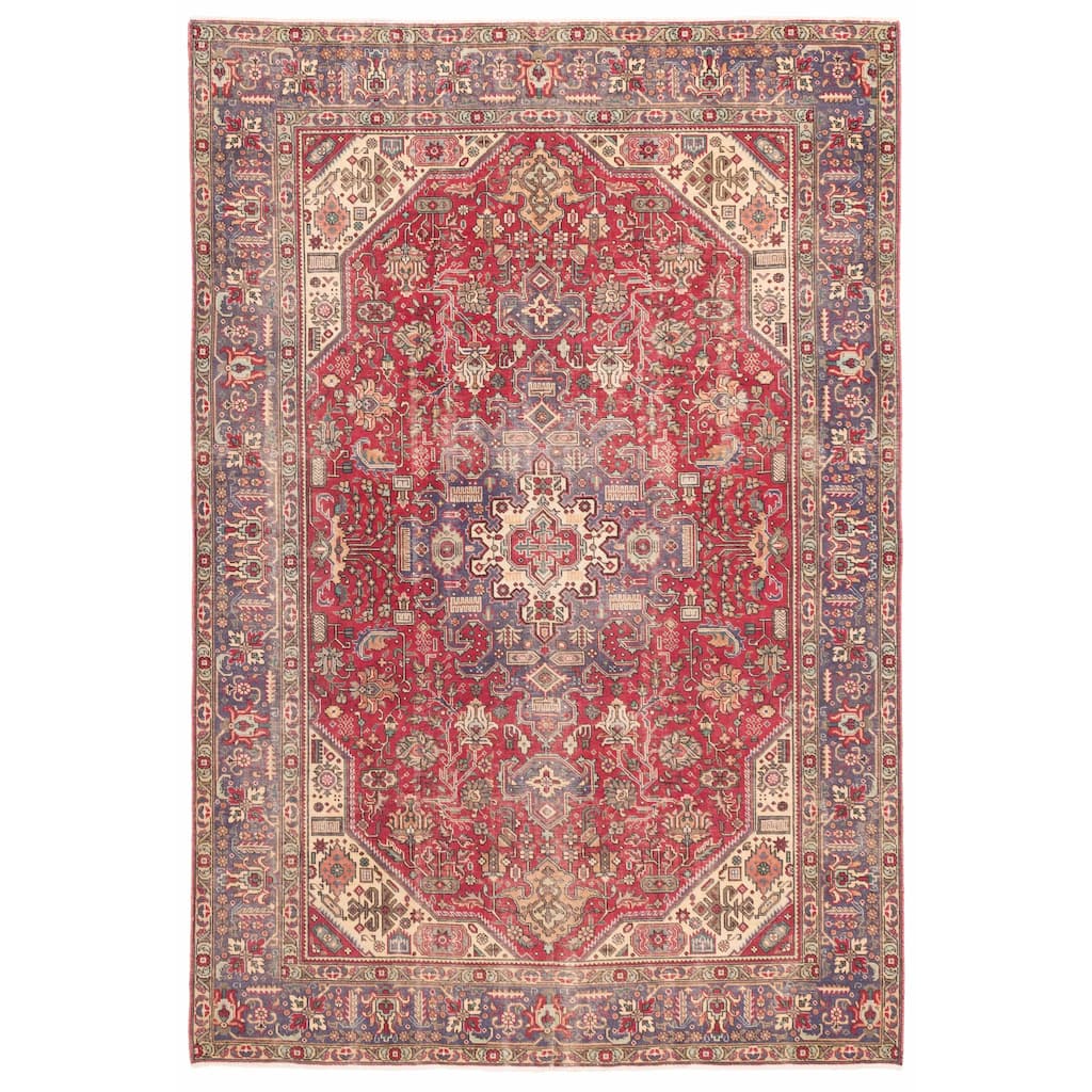 ECARPETGALLERY Hand-knotted Antalya Vintage Red Wool Rug - 6'7 x 9'7