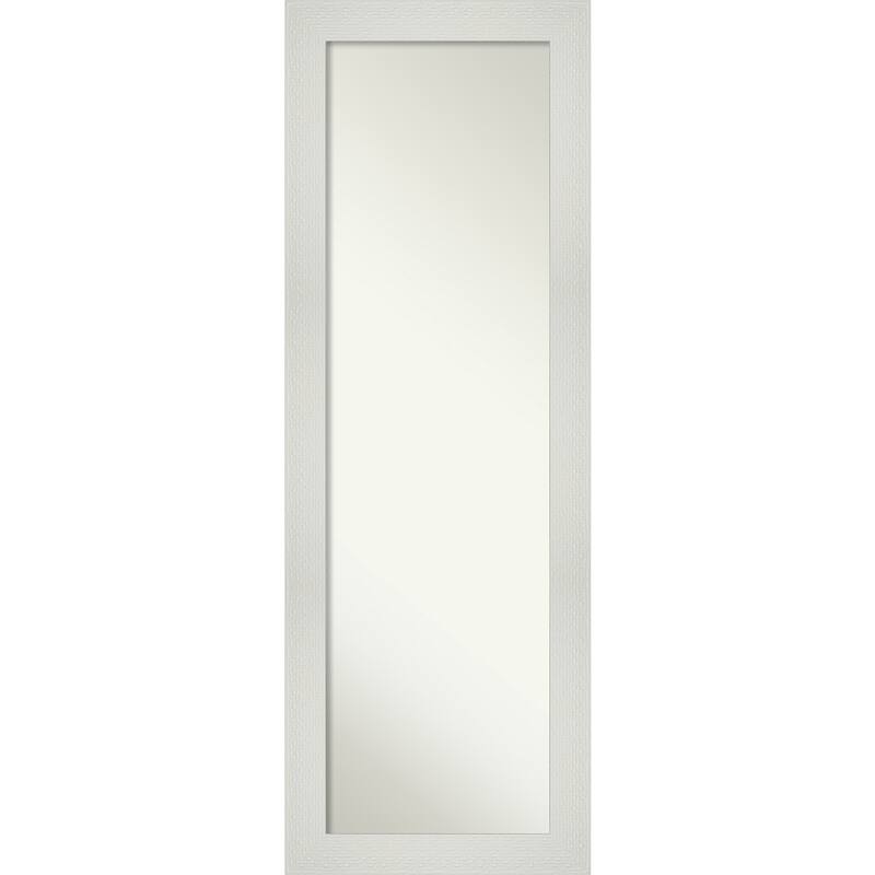 Non-Beveled Full Length On The Door Mirror -White Frame