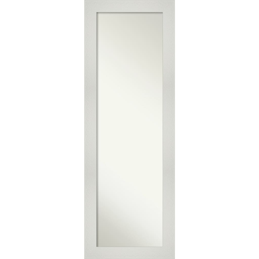 Non-Beveled Full Length On The Door Mirror -White Frame