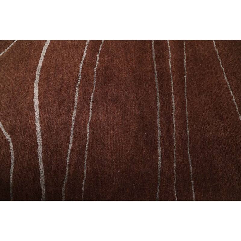 ECARPETGALLERY Hand-knotted Opulence Dark Brown Silk, Wool Rug - 9'0 x 12'0