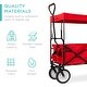 preview thumbnail 5 of 14, Collapsible Garden Cart Removable Canopy Folding Wagon Utility Cart - 49.2 x 20.5 x 45.27 inches