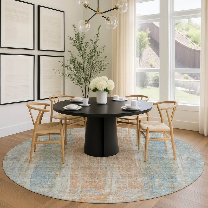 Machine Washable Indoor/ Outdoor Vintage Ombre Chantille Rug