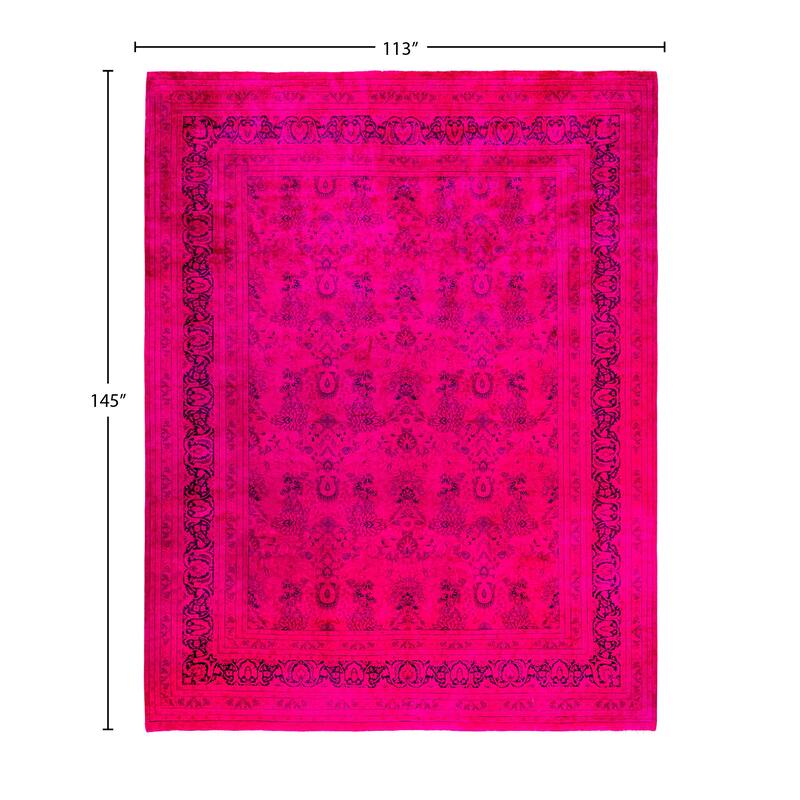 Overdyed One-of-a-Kind Hand-Knotted Area Rug - Pink - 9' 5" x 12' 1"