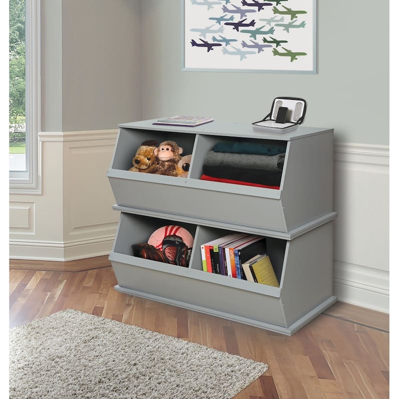 Badger Basket Two Bin Stackable Storage Cubby