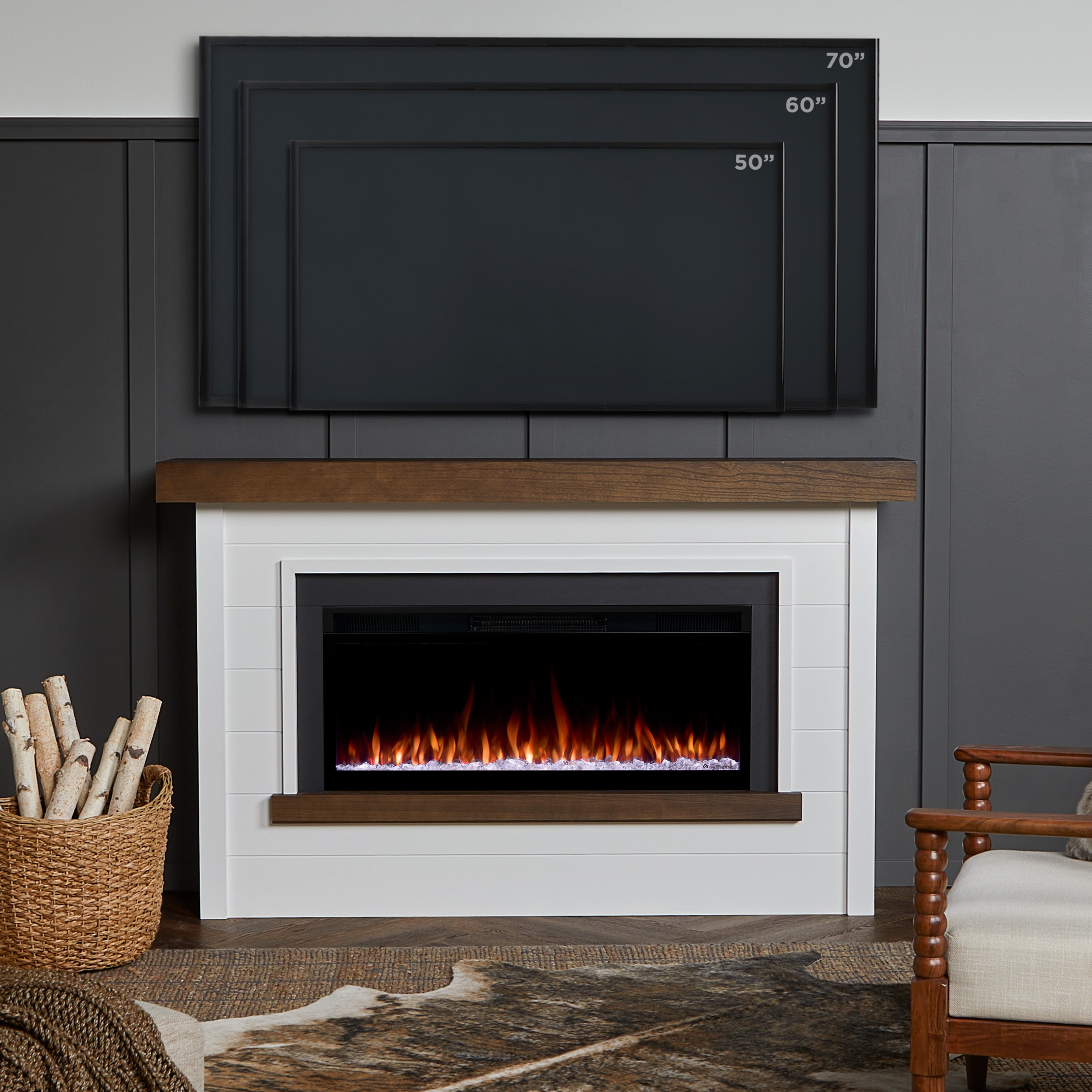 Real Flame Bernice Electric Smart Landscape Fireplace 67