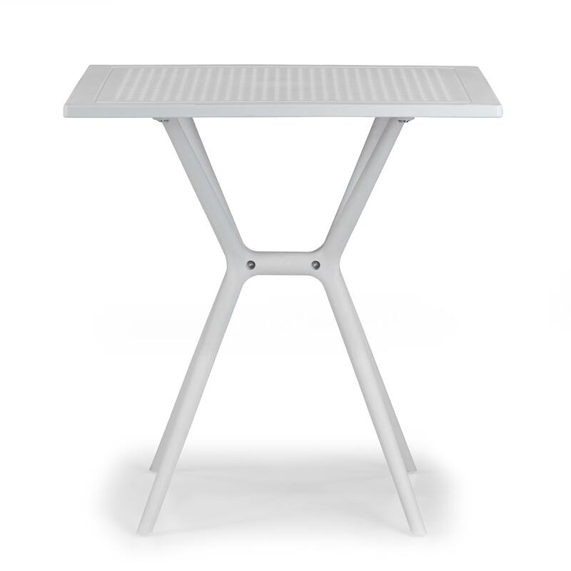 Basma White Plastic Square Dining Table