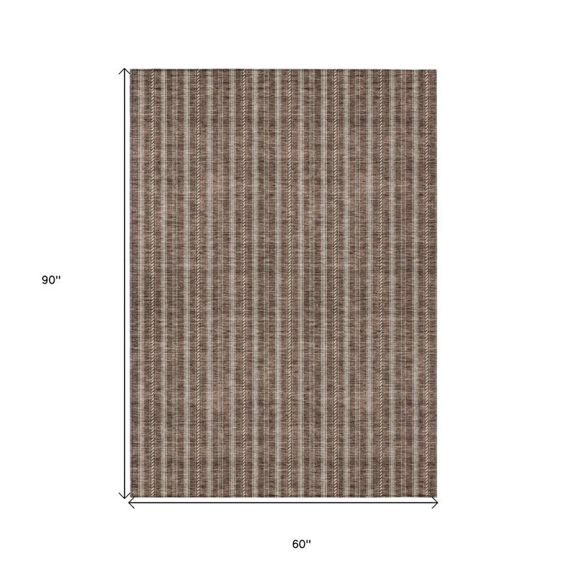 HomeRoots Striped Transitional Rectangle Outdoor Rug