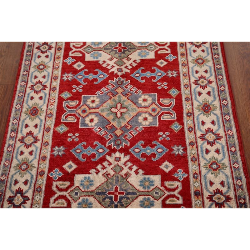 Red Kazak Accent Rug Hand-Knotted Wool Carpet - 2'6" x 3'10"