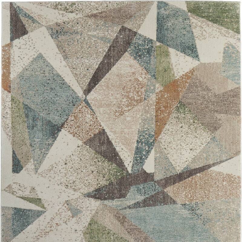 HomeRoots Checkered Bohemian Rectangle Area Rug