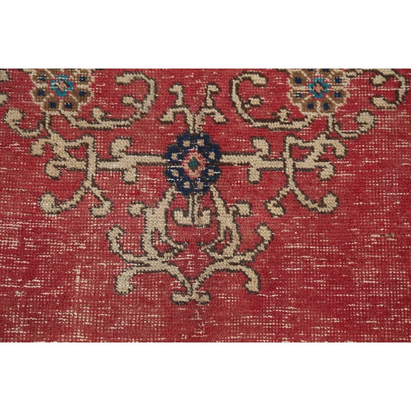 Distressed Tabriz Persian Vintage Rug Hand-Knotted Wool Carpet - 9'6"x 12'10"