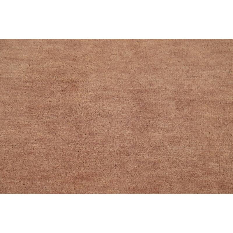 Light Brown Gabbeh Oriental Runner Rug Handmade Wool Carpet - 3'3"x 12'6"
