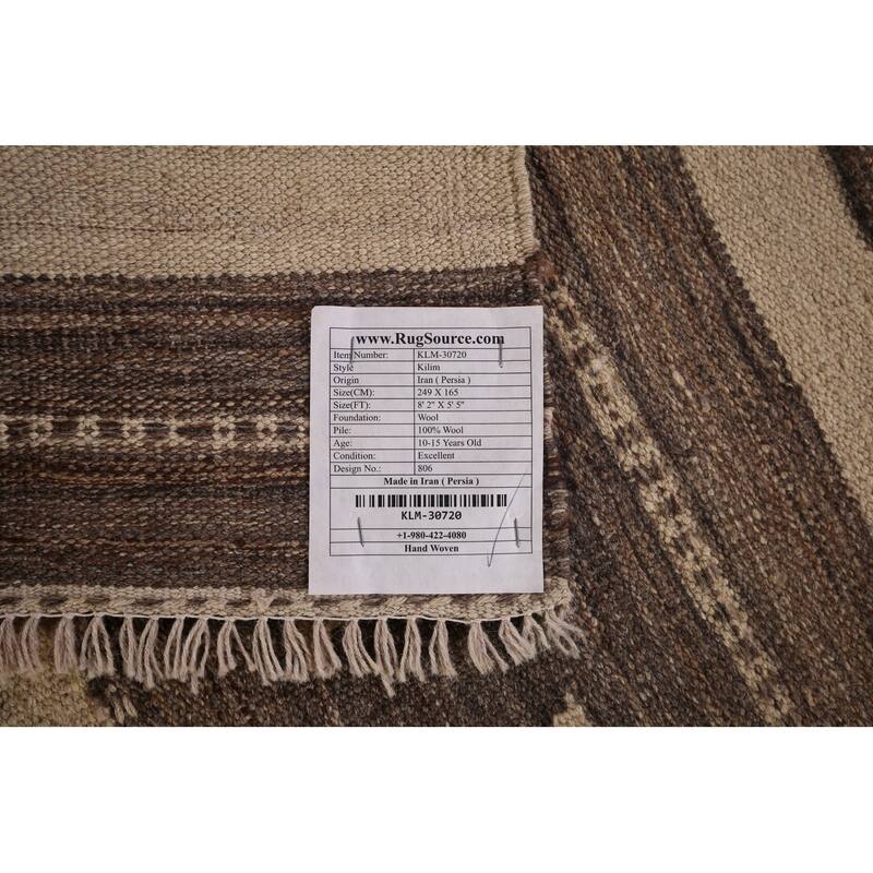 Nomadical Kilim Persian Vintage Area Rug Hand-Woven Wool Carpet - 5'5"x 8'2"
