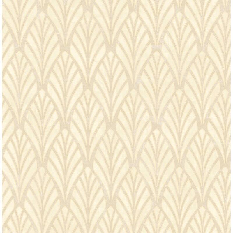 Seabrook Designs Junie Natural Shell Unpasted Wallpaper - 20.5 in. W x 33 ft. L - 20.5 in. W x 33 ft. L - Metallic Khaki