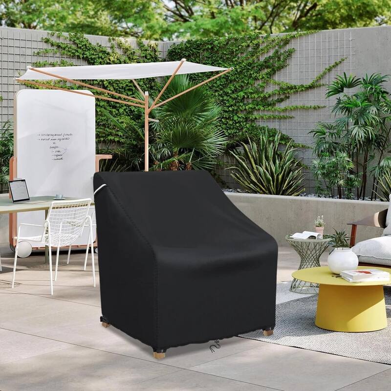 Black Water-Resistant Chair Cover -Fit for Indoor/Outdoor Use - 32"Lx37"Wx36"H