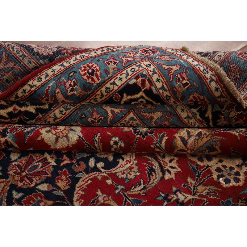 Traditional Kashmar Vintage Persian Area Rug Hand-Knotted Wool Carpet - 9'6" x 12'11"