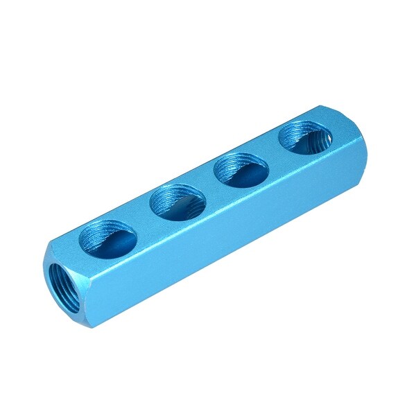 1/2"G Thread Pneumatic 7Port 4Way Air Hose Inline Manifold Block Splitter 4Pcs