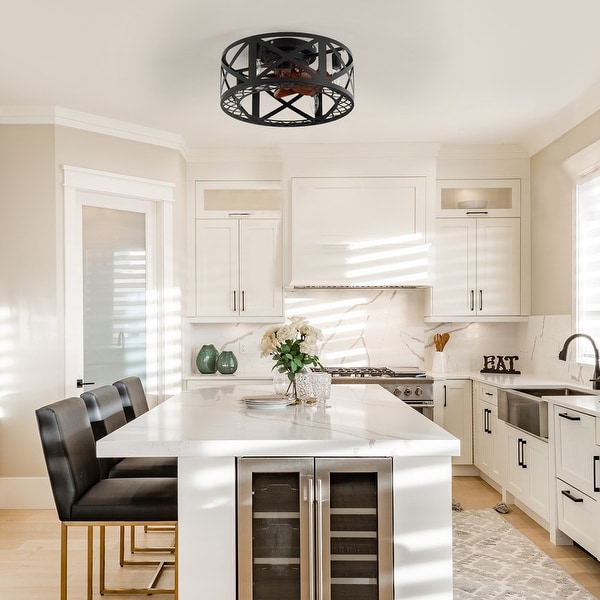 Small Indoor Flush Mount Color Changing LED Ceiling Fan with Light Kit and Remote App Control On Sale Bed Bath Beyond 40309926
