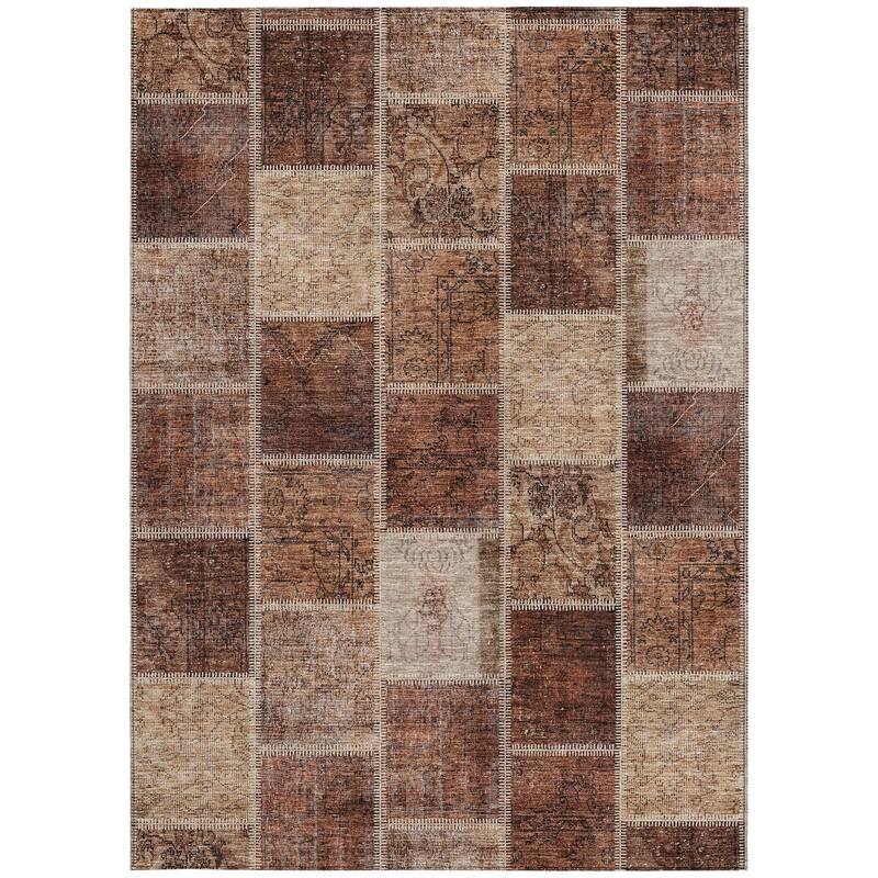 HomeRoots Patchwork Transitional Rectangle Outdoor Rug