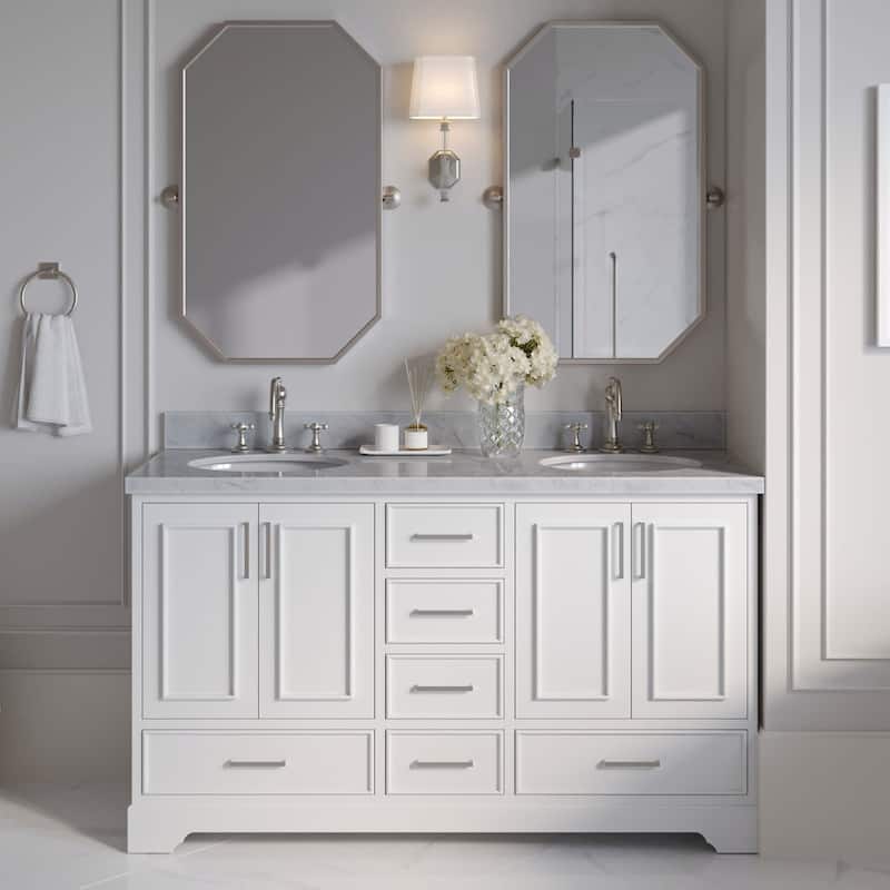 Ariel M061DCWOVO Stafford 61" Free Standing Double Basin Vanity Set