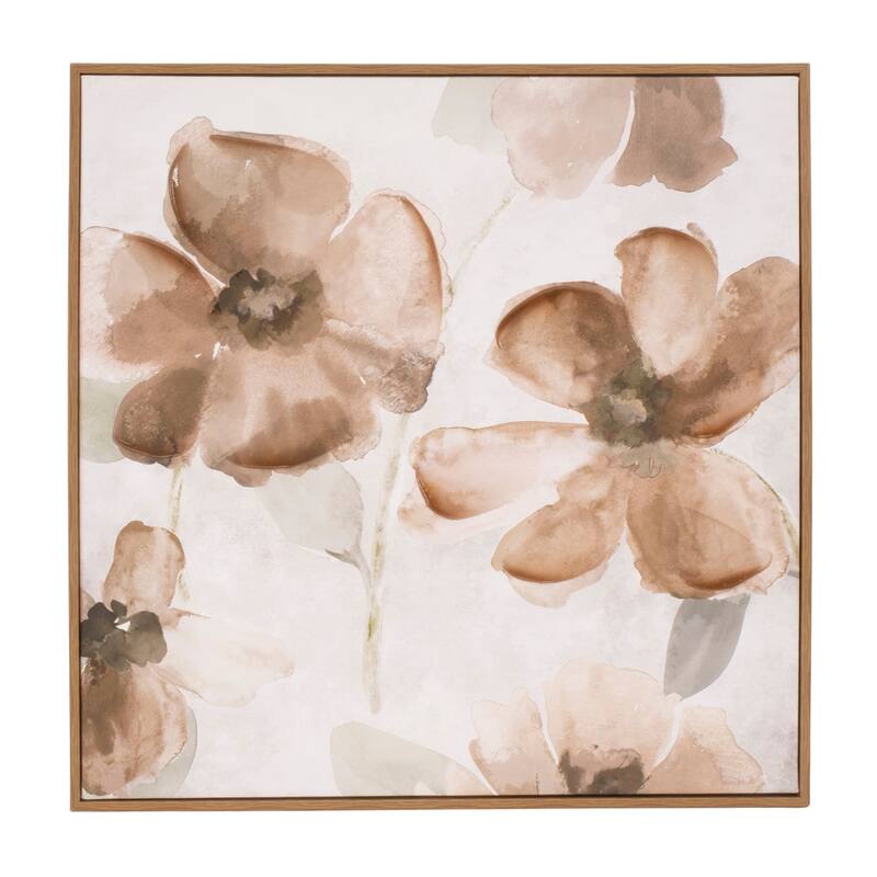 Wood Floral Block Plaque (Set of 2)