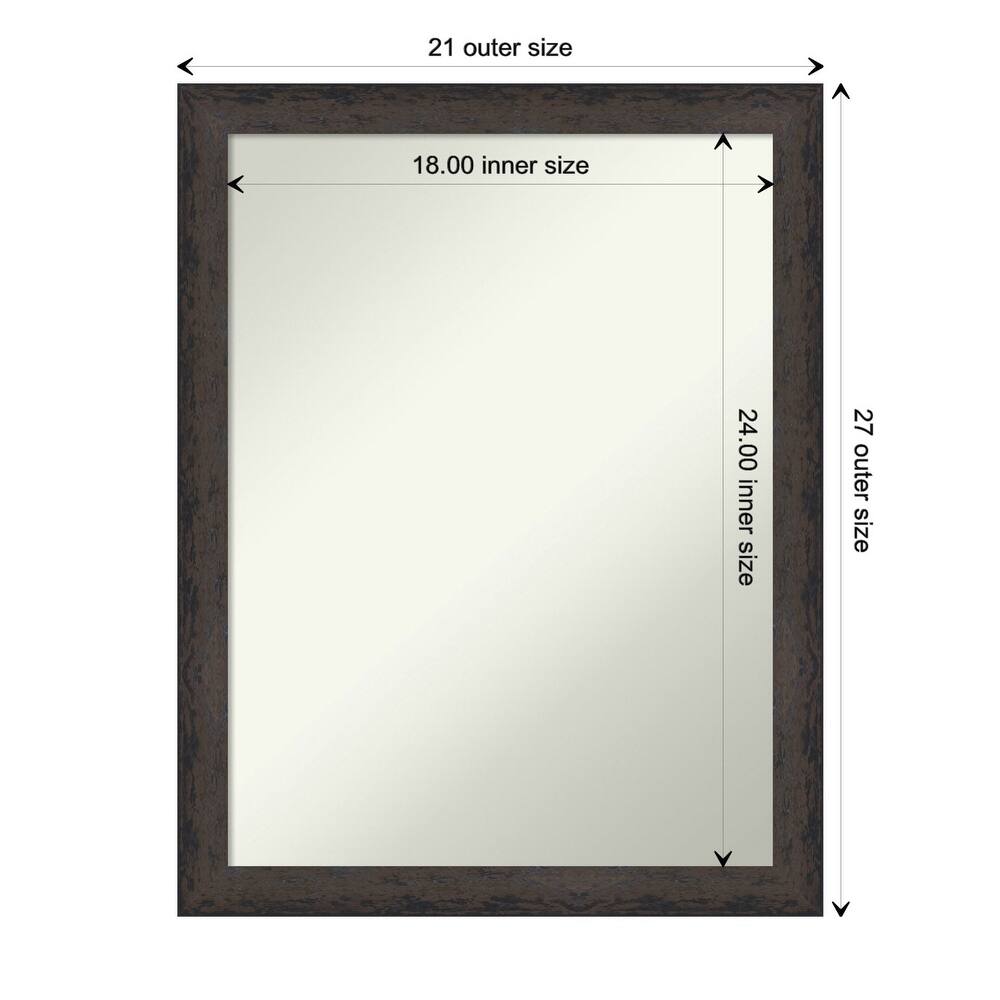 Dappled Narrow Non-Beveled Wood Framed Wall Mirror