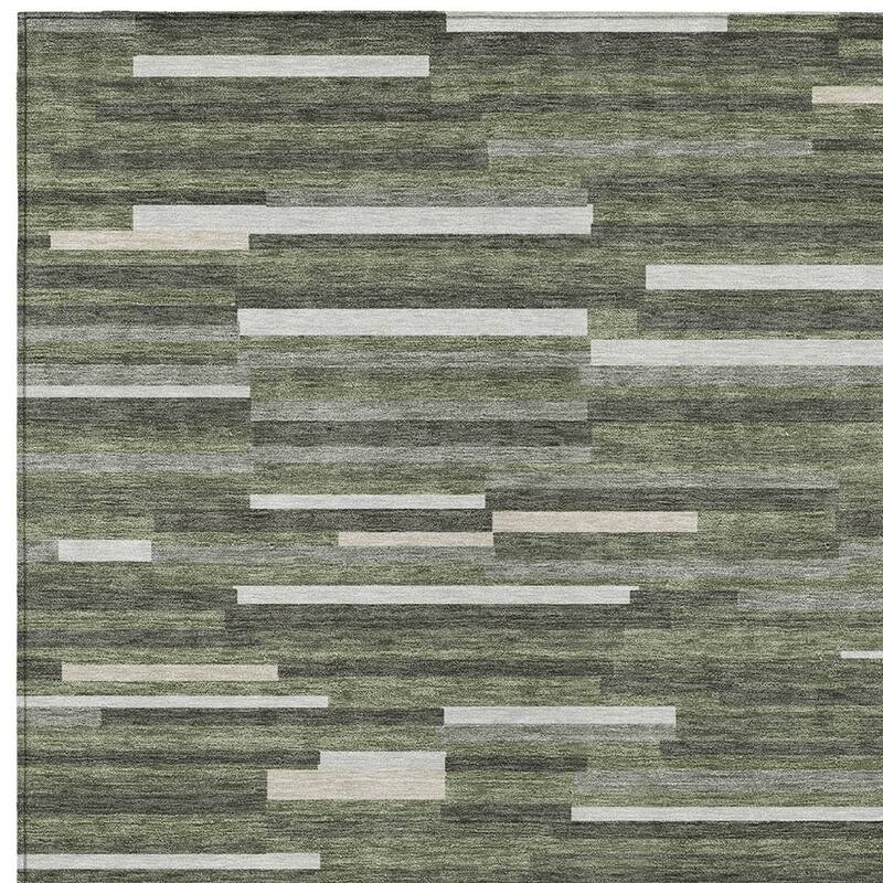 HomeRoots Striped Transitional Rectangle Outdoor Rug