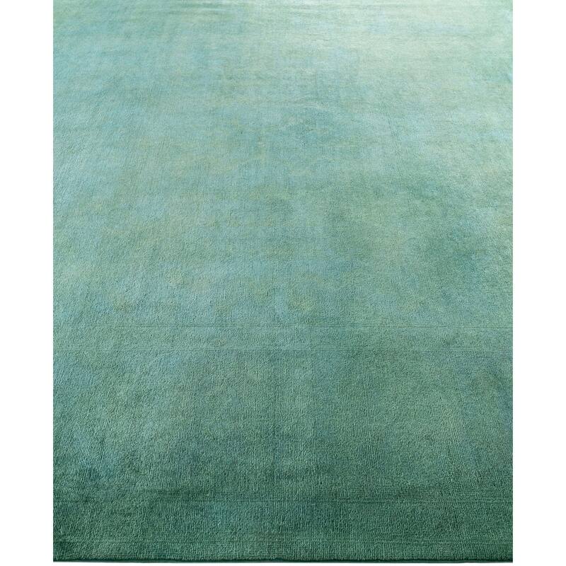Overdyed One-of-a-Kind Hand-Knotted Area Rug - Green - 8' 3" x 10' 1"