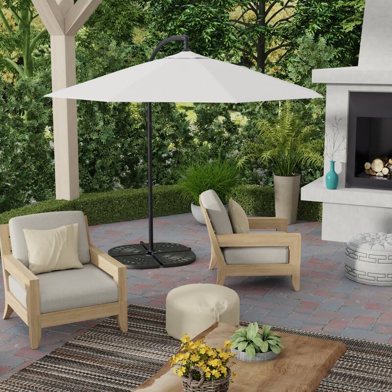 9.5' Octagon Offset Cantilever Patio Umbrella with Crank Opening