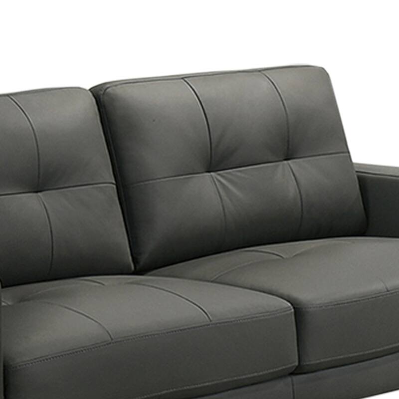 2 Piece Faux Leather Sofa Set with Tufted Seat and Back