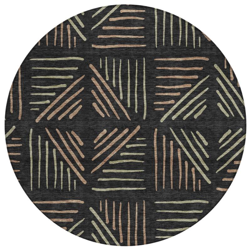 Machine Washable Indoor/ Outdoor Geo Dia Chantille Rug